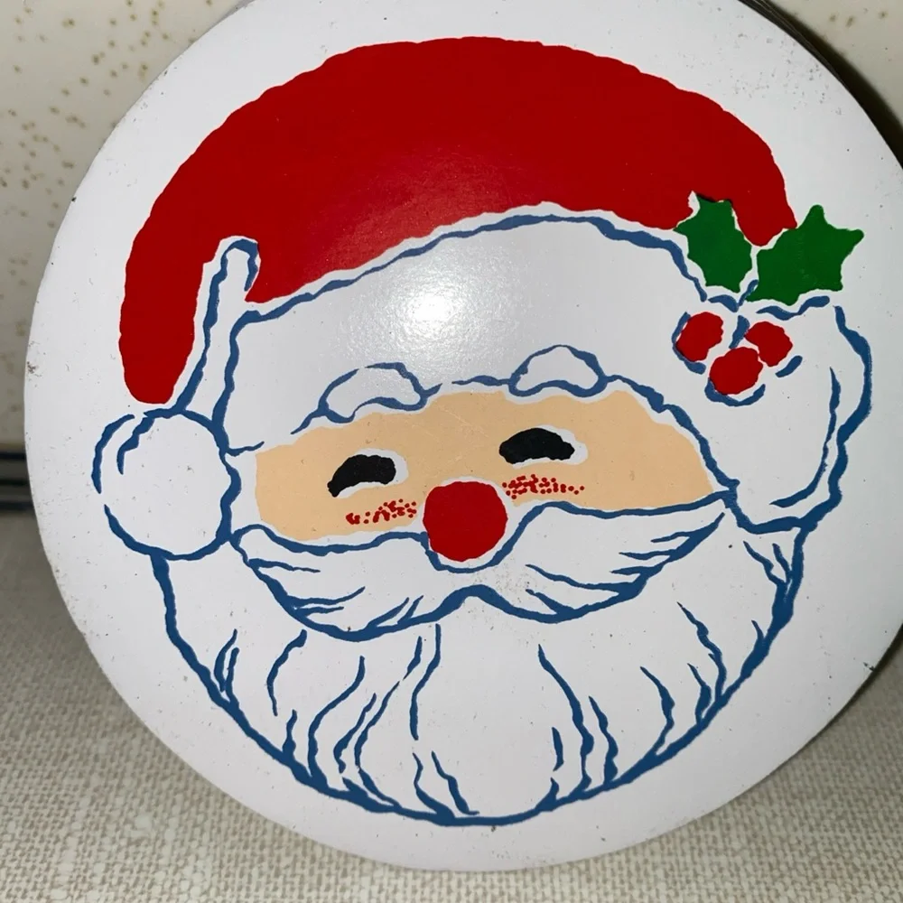 Vintage Vinyl Drink Cocktail Coaster Christmas Santa‎ Claus Set (6)